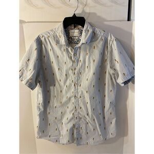 Rick Singh Denim & Flowers Pineapples slim‎ fit large rn#86220